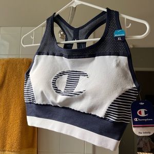 Champion Navy Sports Bra Top Racerback NWT